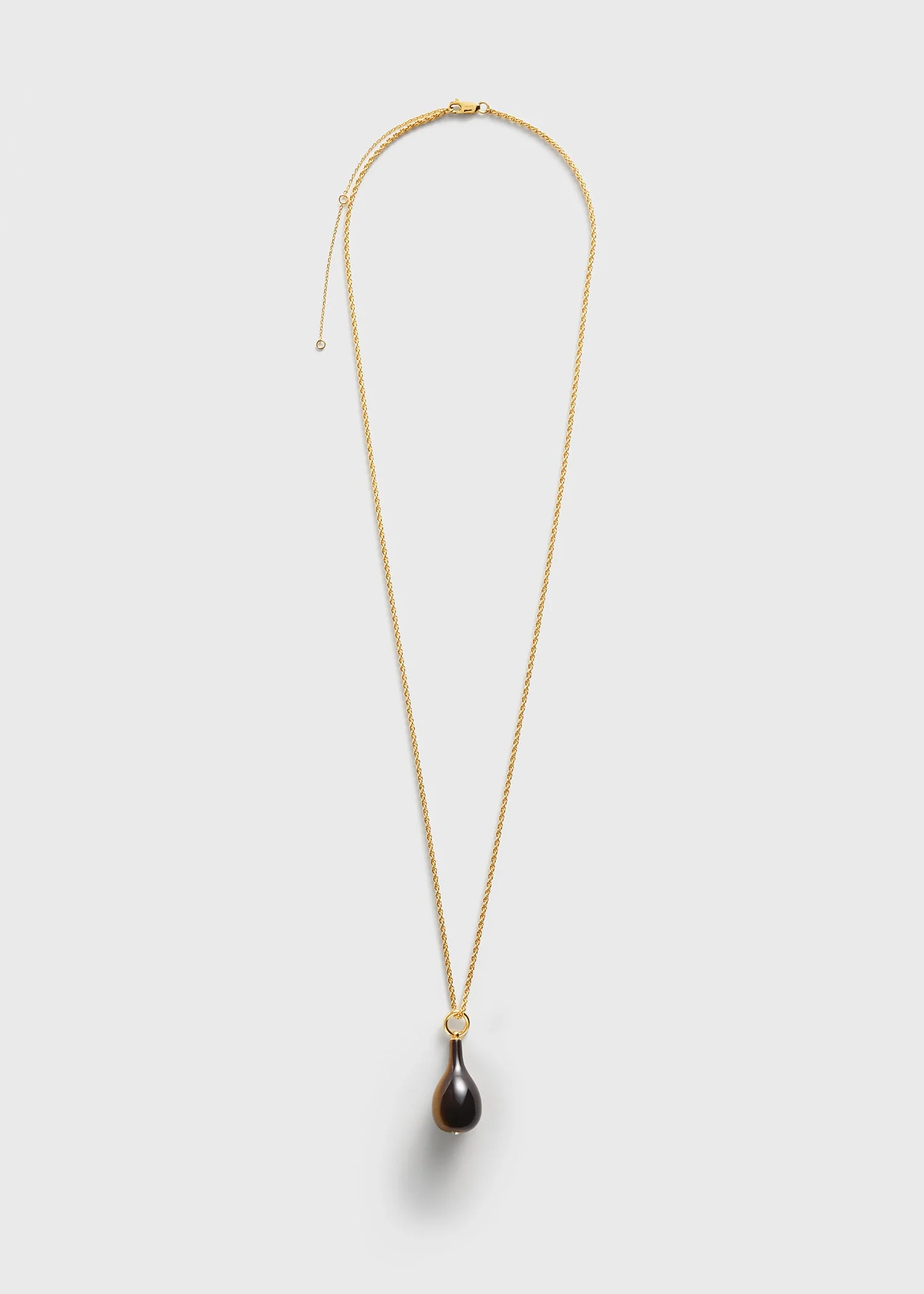 Medium tiger's eye drop necklace honey/gold - 1