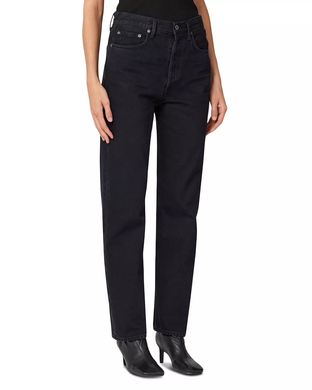 '90s Pinch Waist High Rise Straight Jeans in Crushed - 6