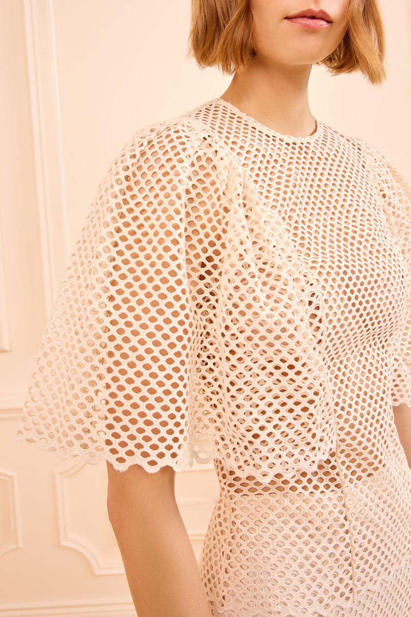 ULLA JOHNSON Hera Eyelet Cotton Top outlook