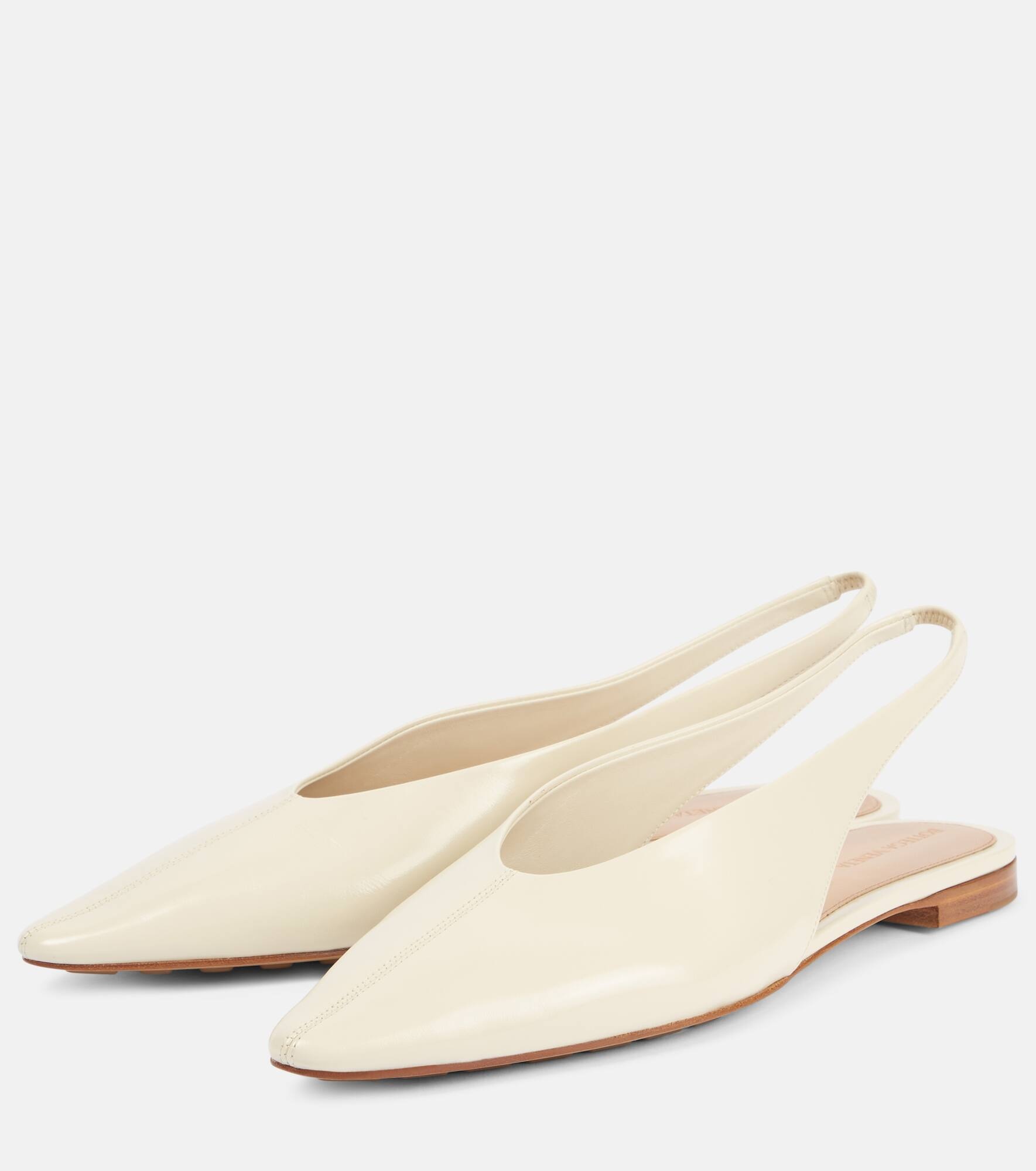 Sofia leather slingback flats - 4