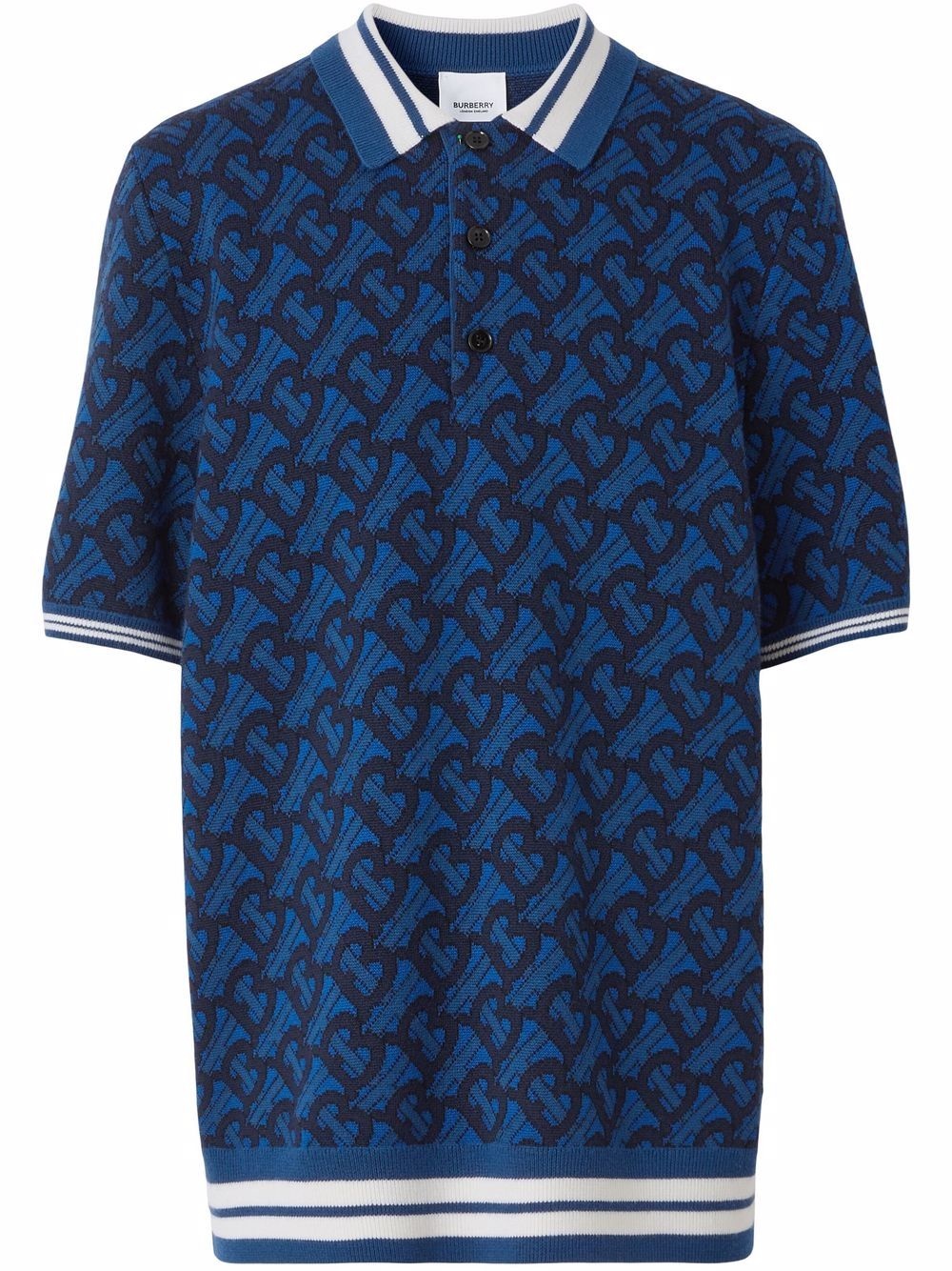 monogram wool-jacquard polo shirt - 1