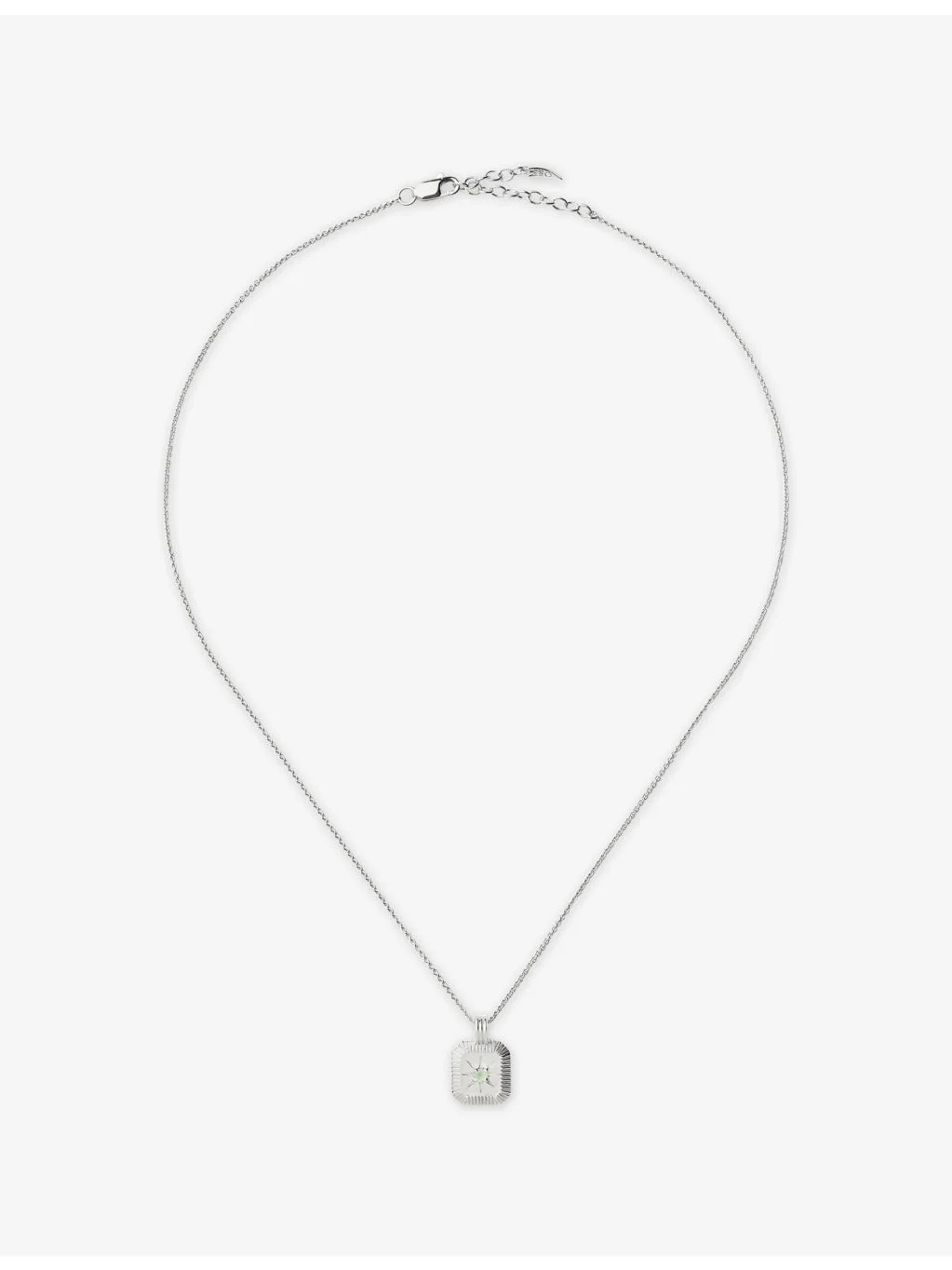 March Birthstone Sterling-Silver And Crystal Pendant Necklace - 1