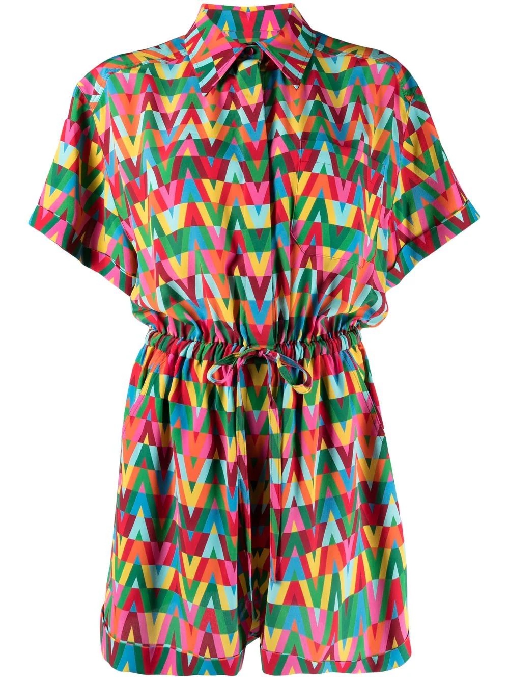 Optical Valentino print playsuit - 1