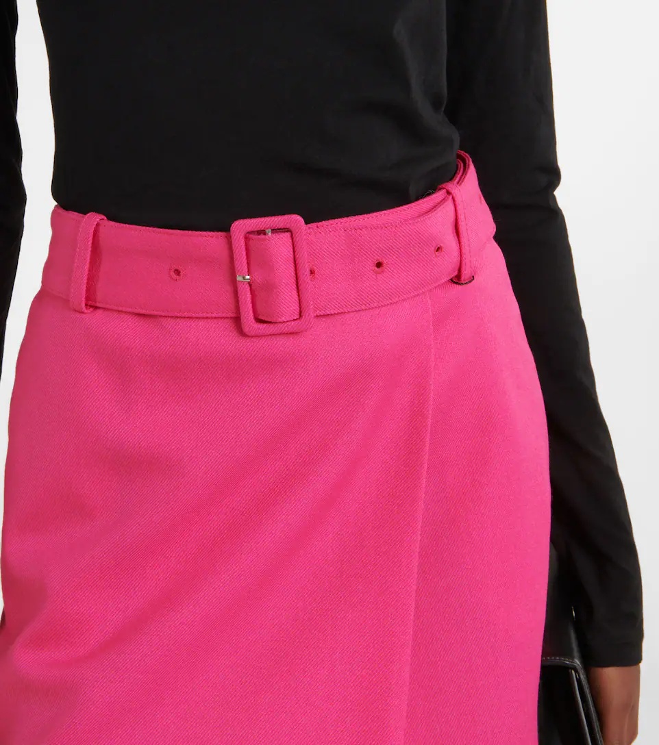 Belted virgin wool miniskirt - 4