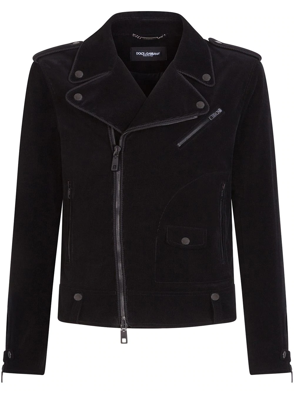 corduroy biker jacket - 1