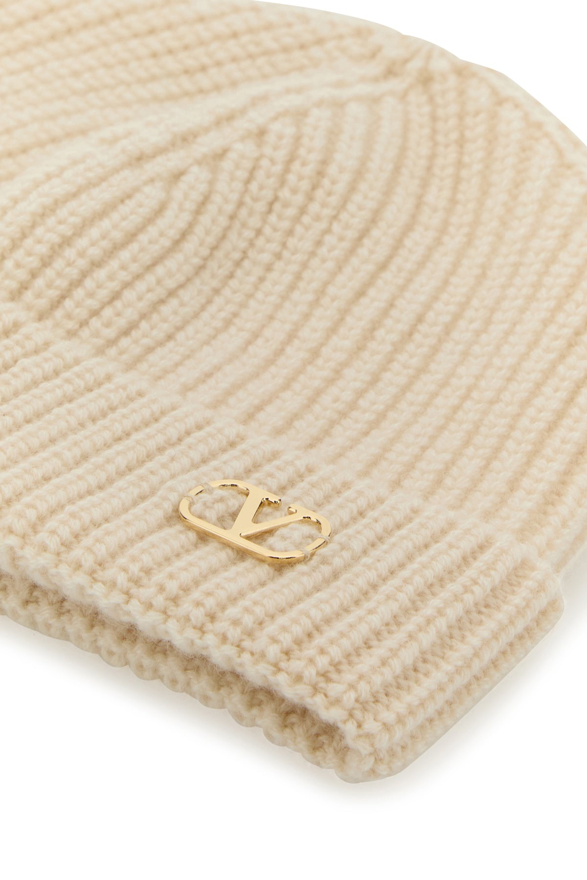Sand cashmere beanie hat - 3
