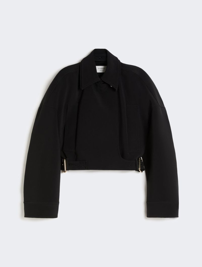 Viscose cady cropped jacket - black 1