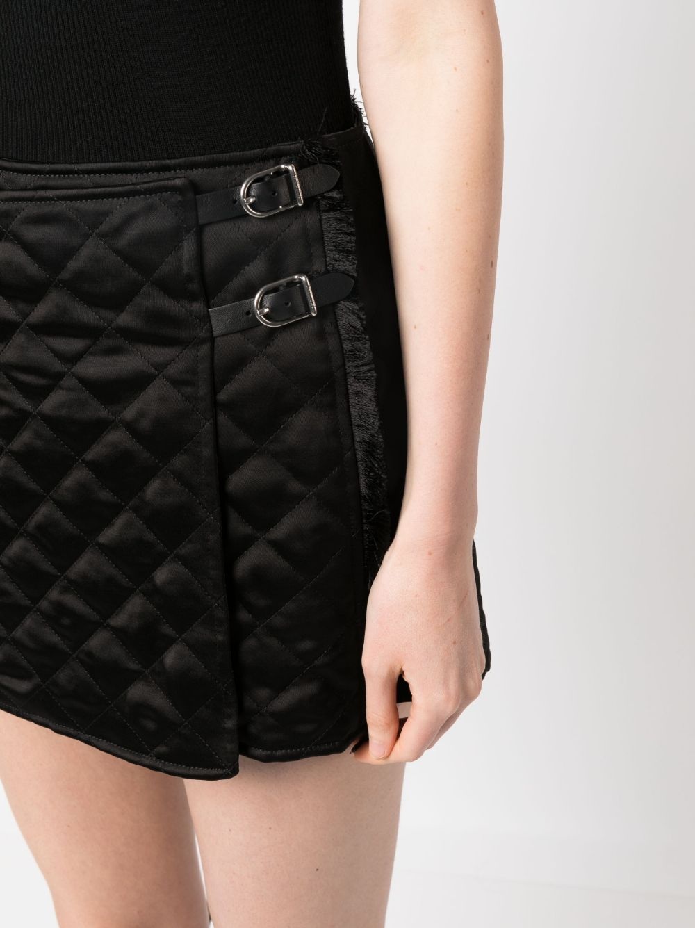 quilted wrap-style mini skirt - 5