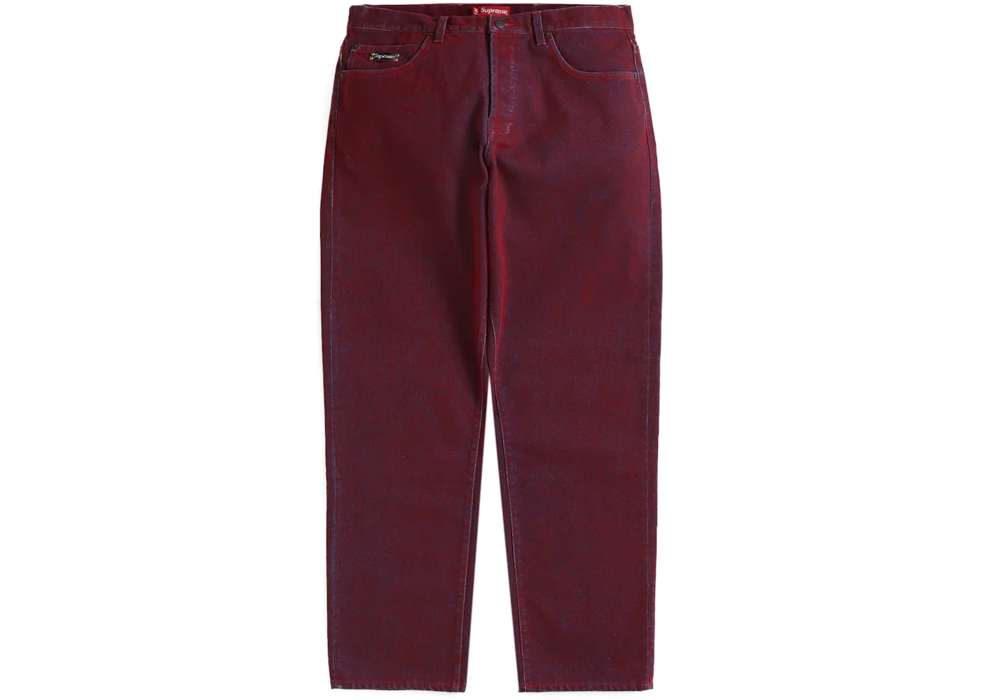 Supreme Flocked Regular Jean Red - 1