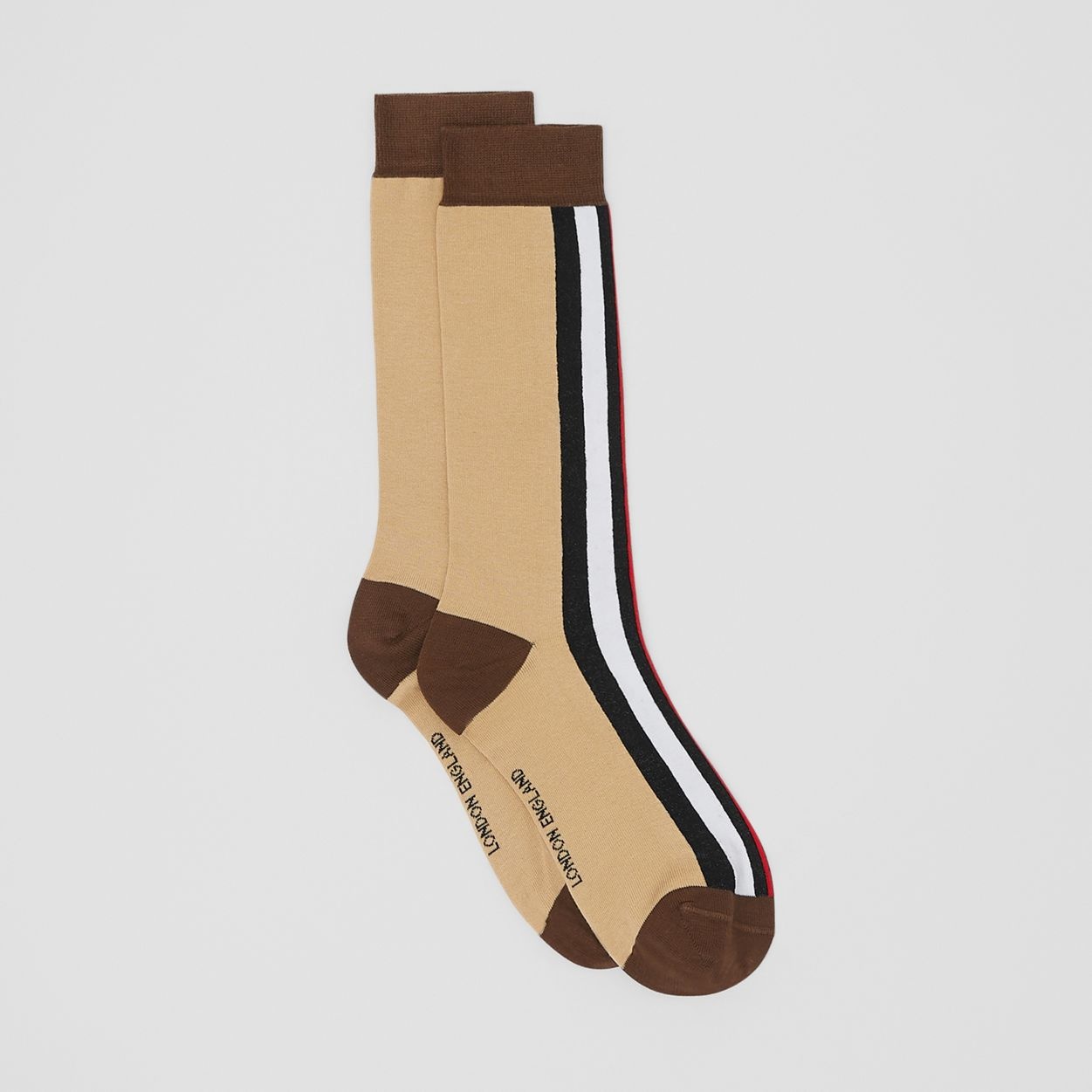 Stripe Intarsia Cotton Blend Socks - 3