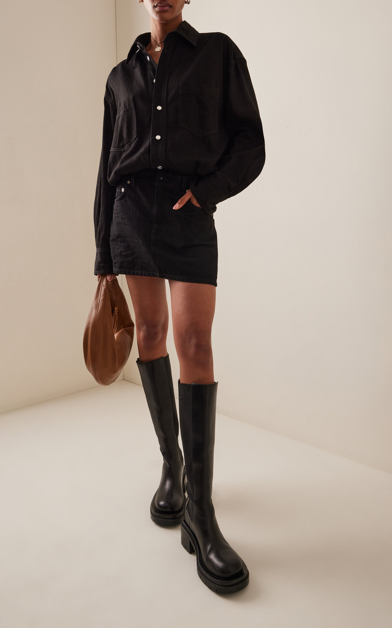 HAIKURE Tatum Denim Shirt-Skirt Combo Mini Dress black outlook