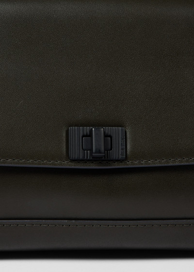 Paul Smith Dark Green Leather 'Signature Stripe' Strap Cross Body Bag outlook