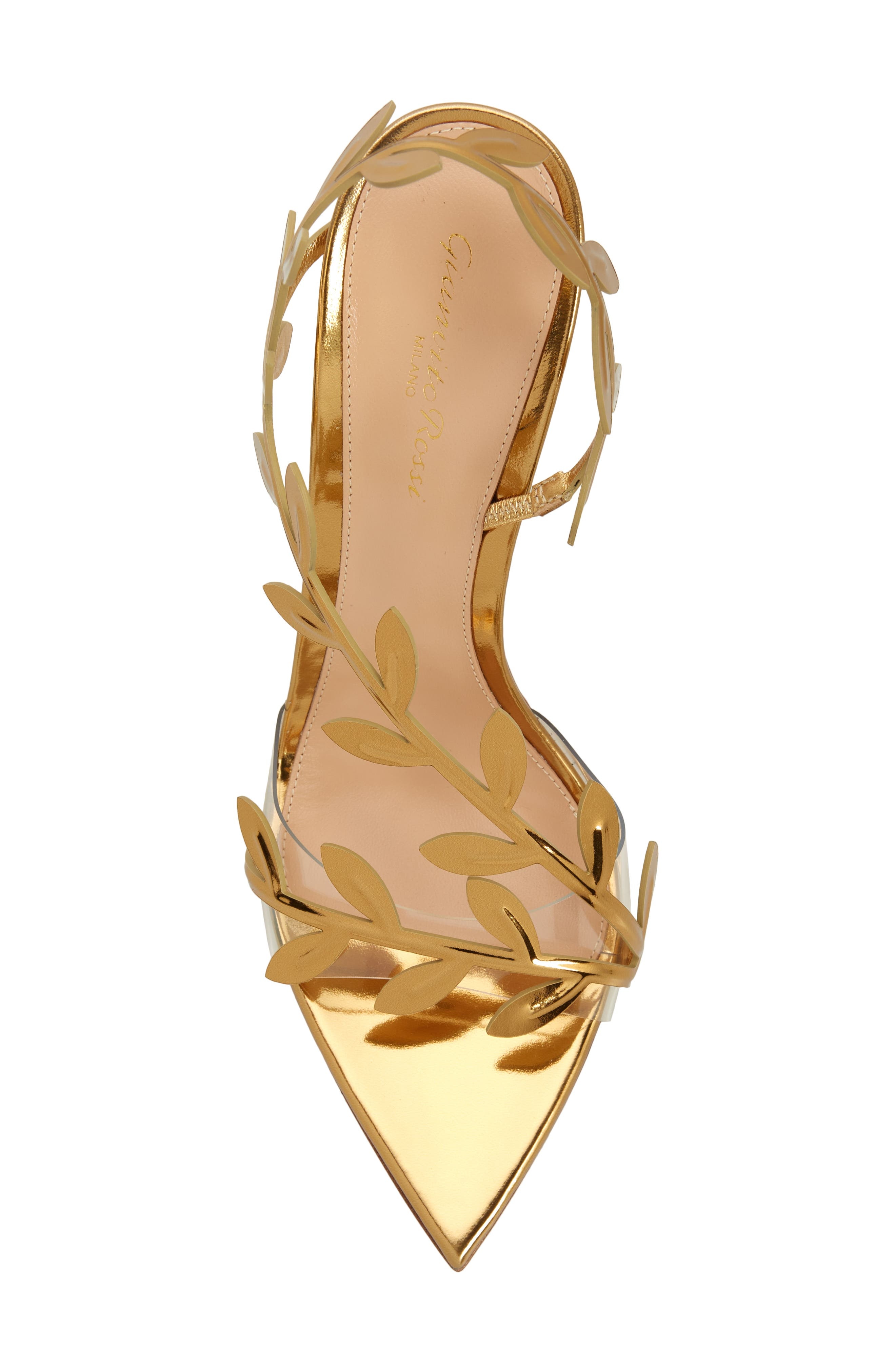 Gianvito Rossi Flavia Leaf Pointed Toe Asymmetric Slingback Sandal in Trasp/mekong at Nordstrom - 5