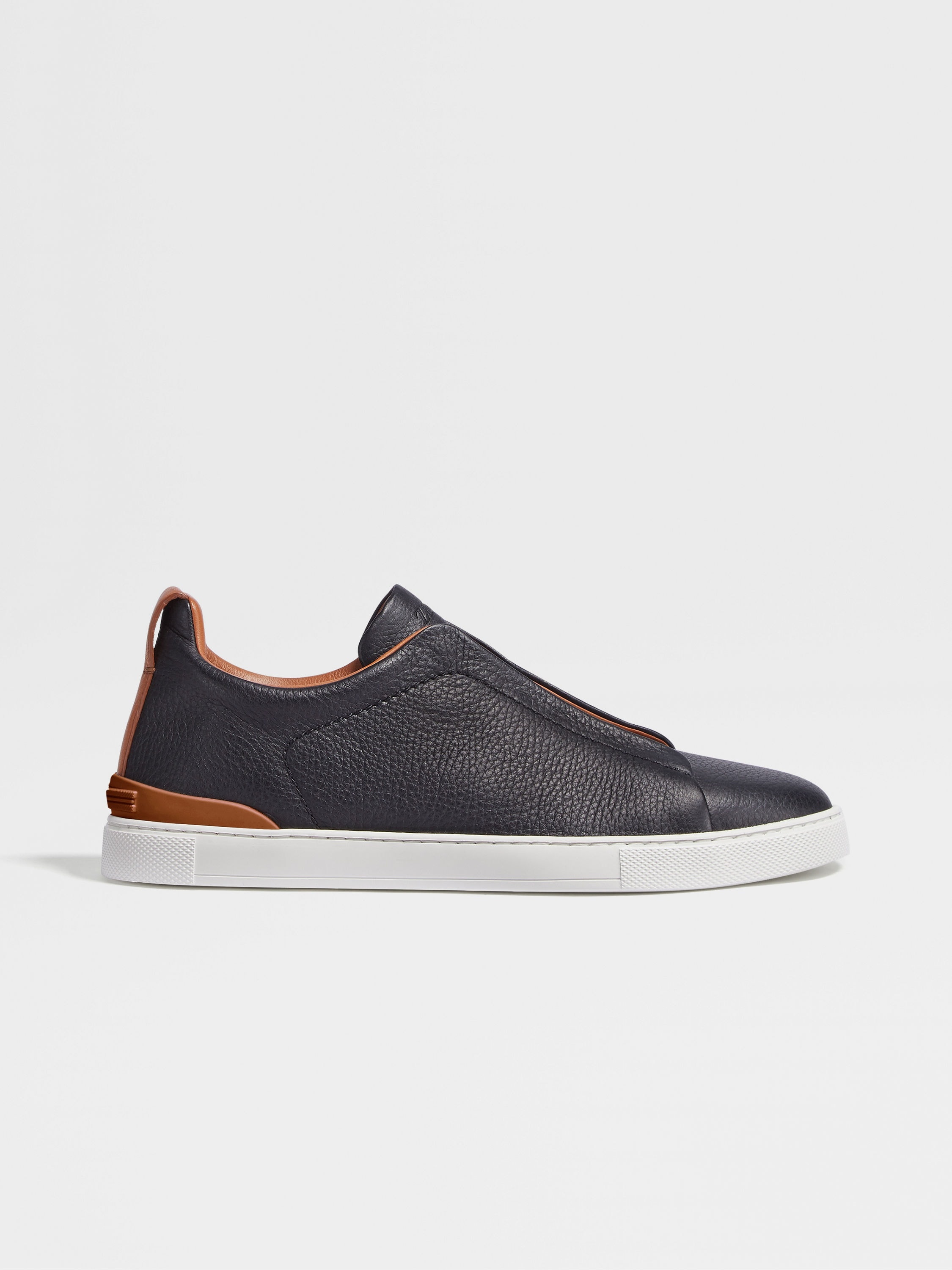 BLACK DEERSKIN TRIPLE STITCH™ SNEAKERS - 5