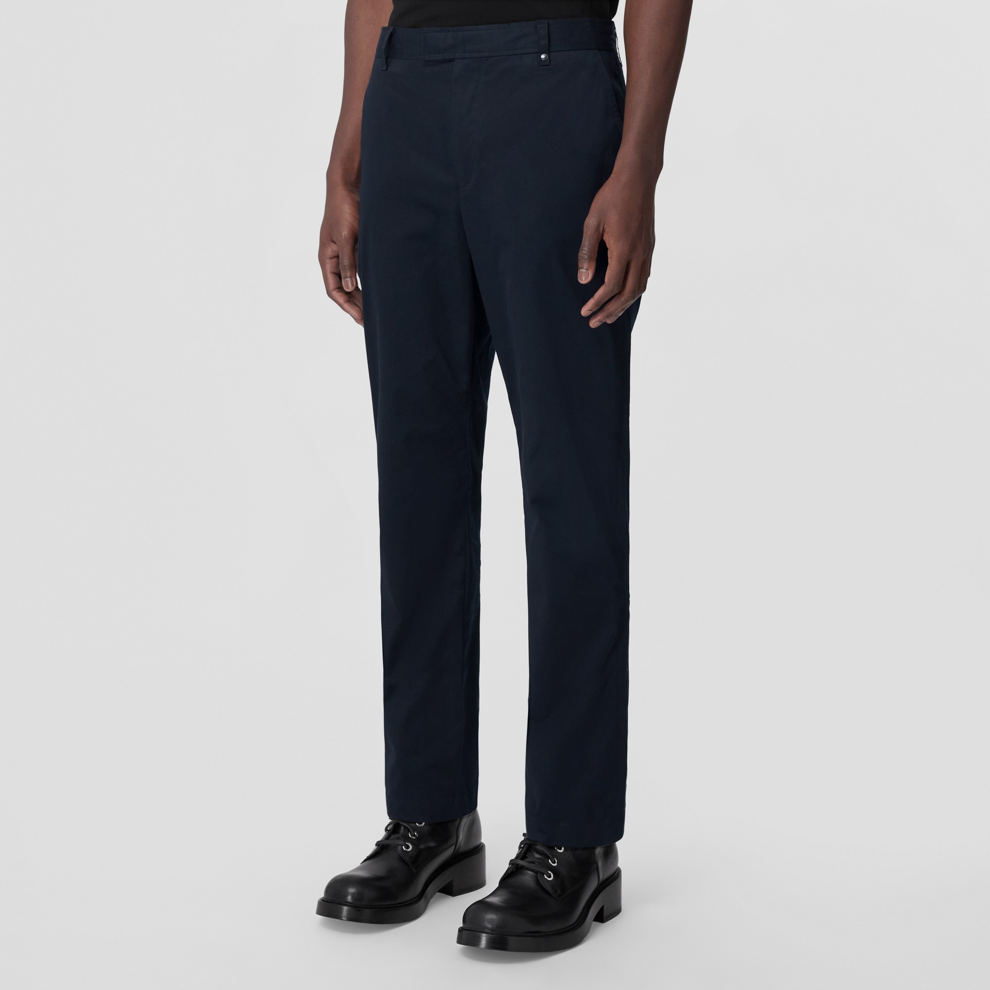 Slim Fit Monogram Motif Stretch Cotton Chinos - 5