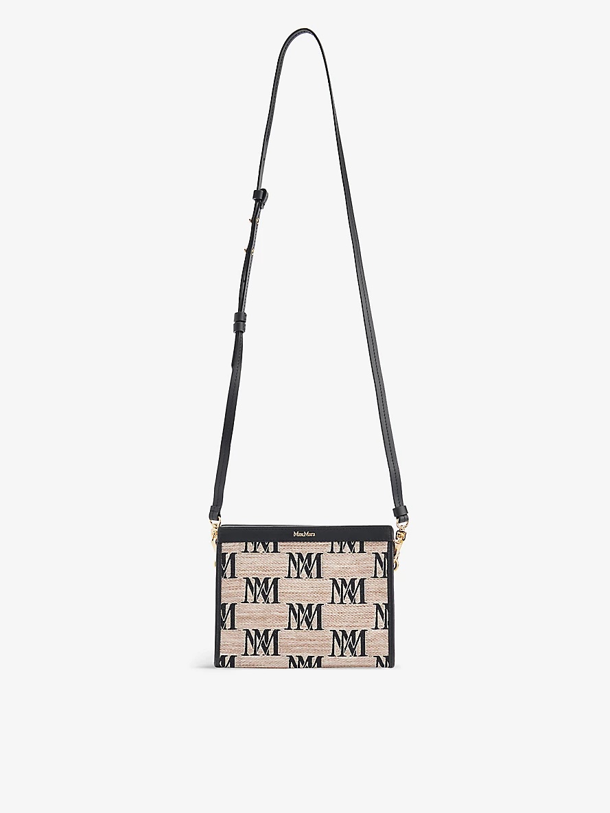 Monogram-pattern woven clutch bag - 5