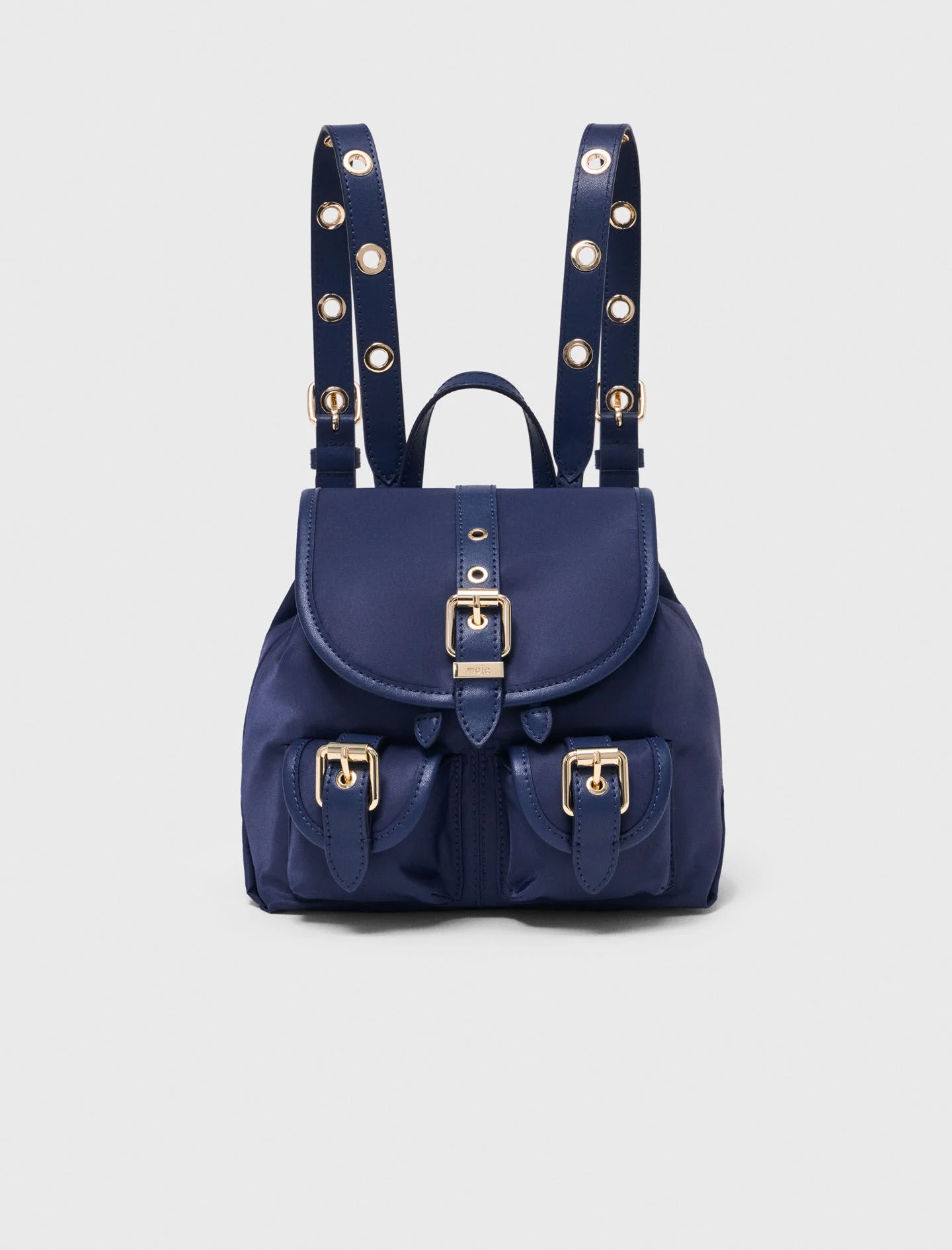 Mini leather and nylon backpack - 1