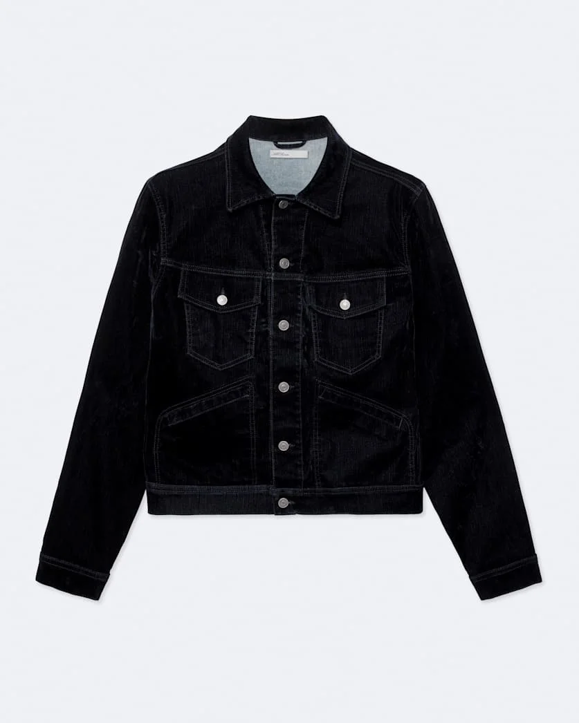 FLOCKED DENIM TRUCKER JACKET - 1