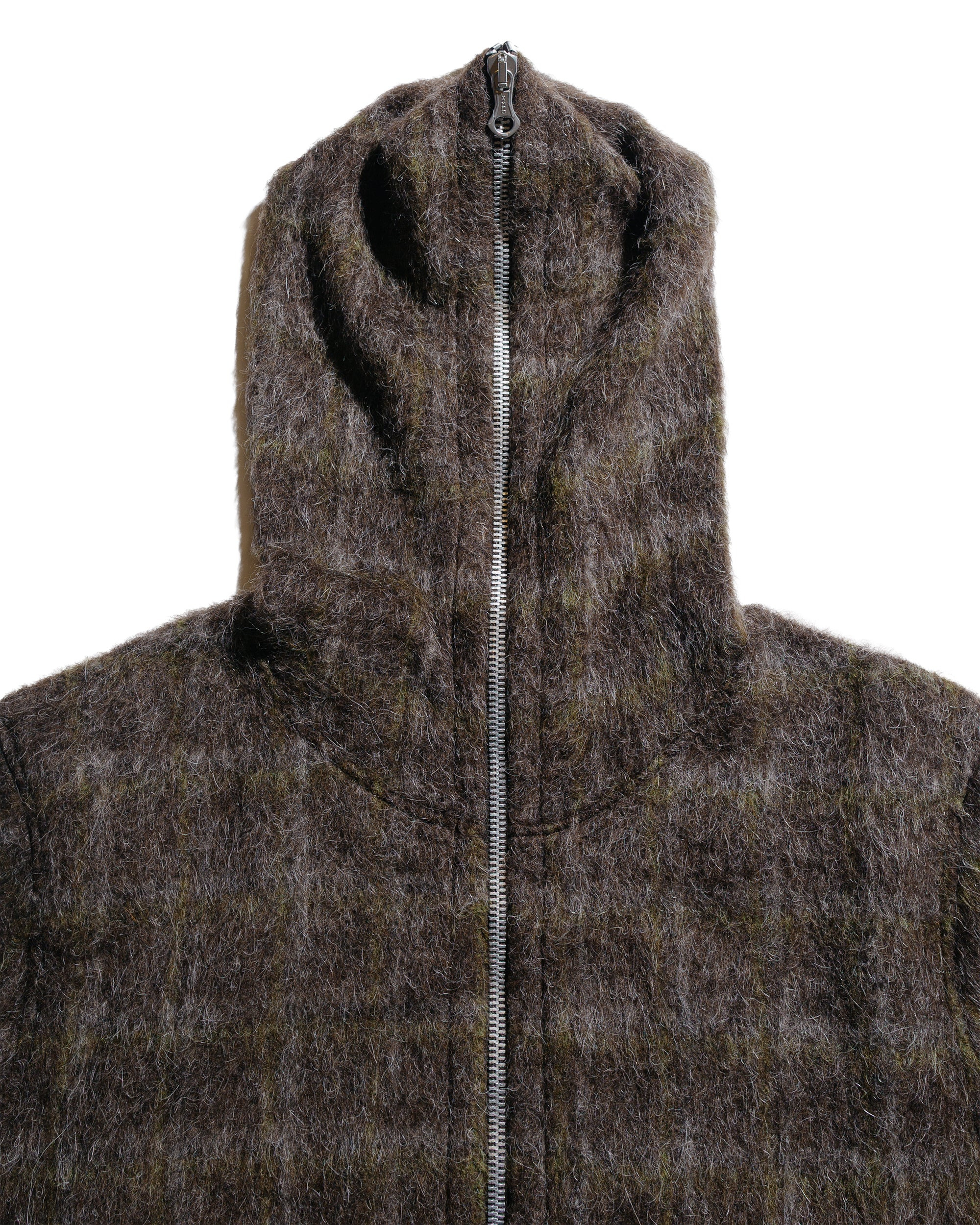 Full Zip Hood Dorf Check Hairy Wool - 6
