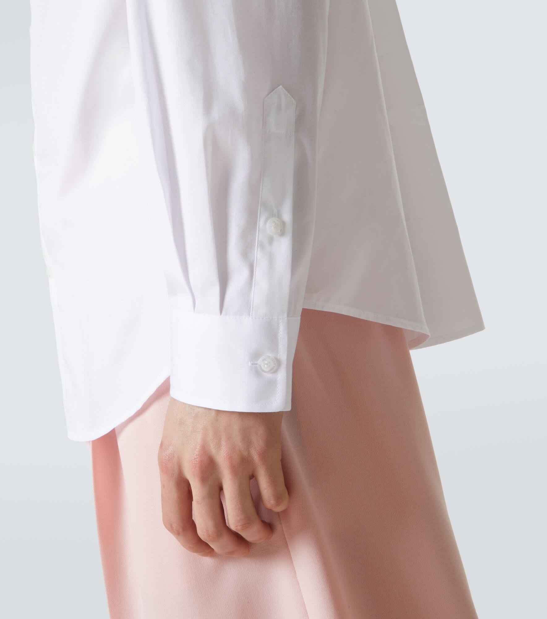 Faux pearl-embellished cotton poplin shirt - 6