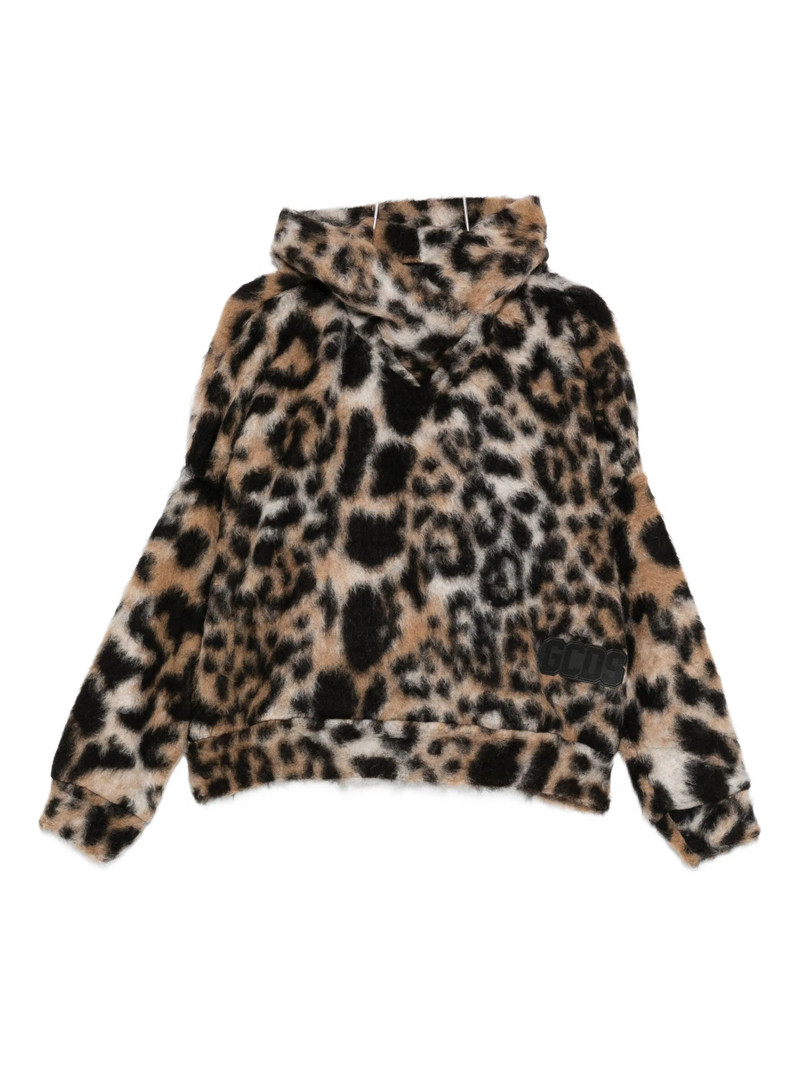 Gcds Hooded Animal-print Sweater 1