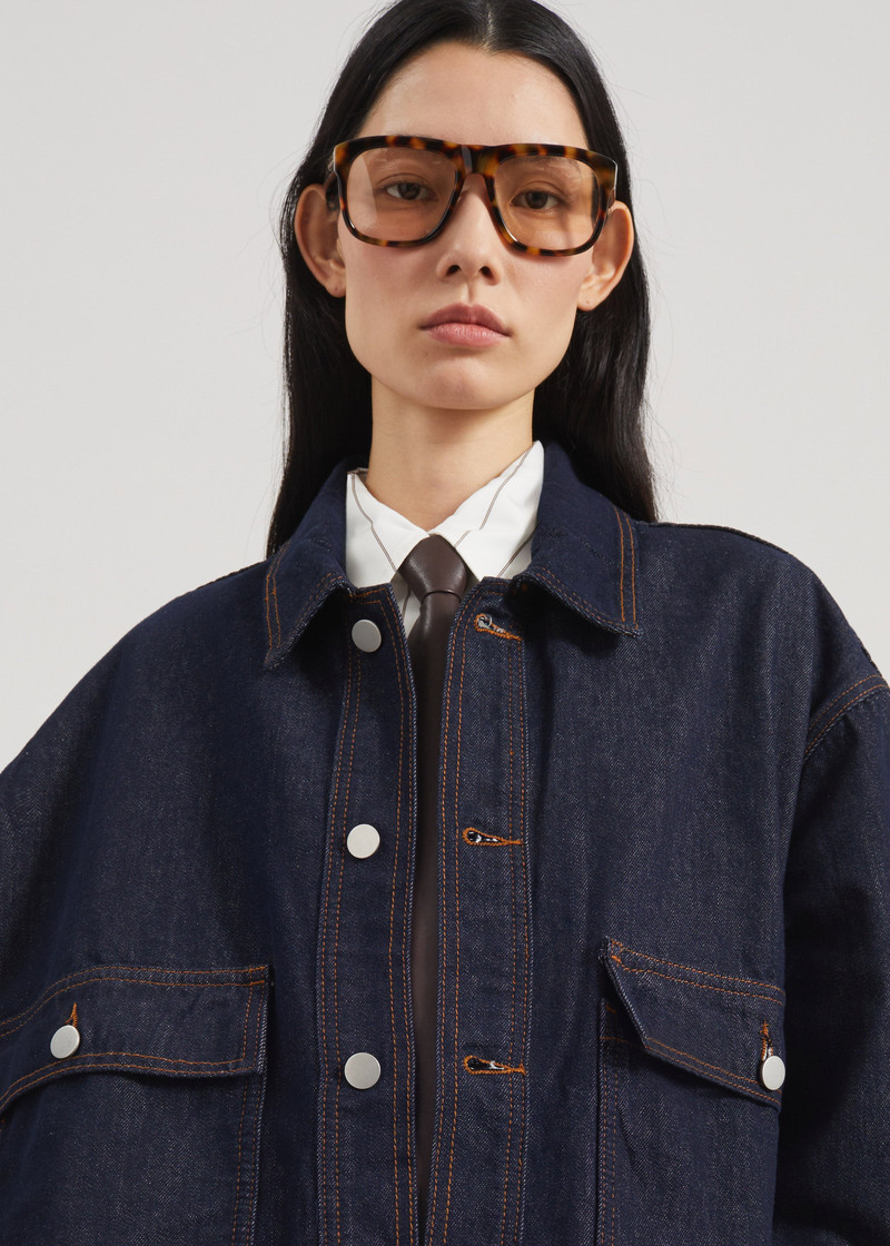 Belden Boxy Denim Jacket - Dark Wash 4