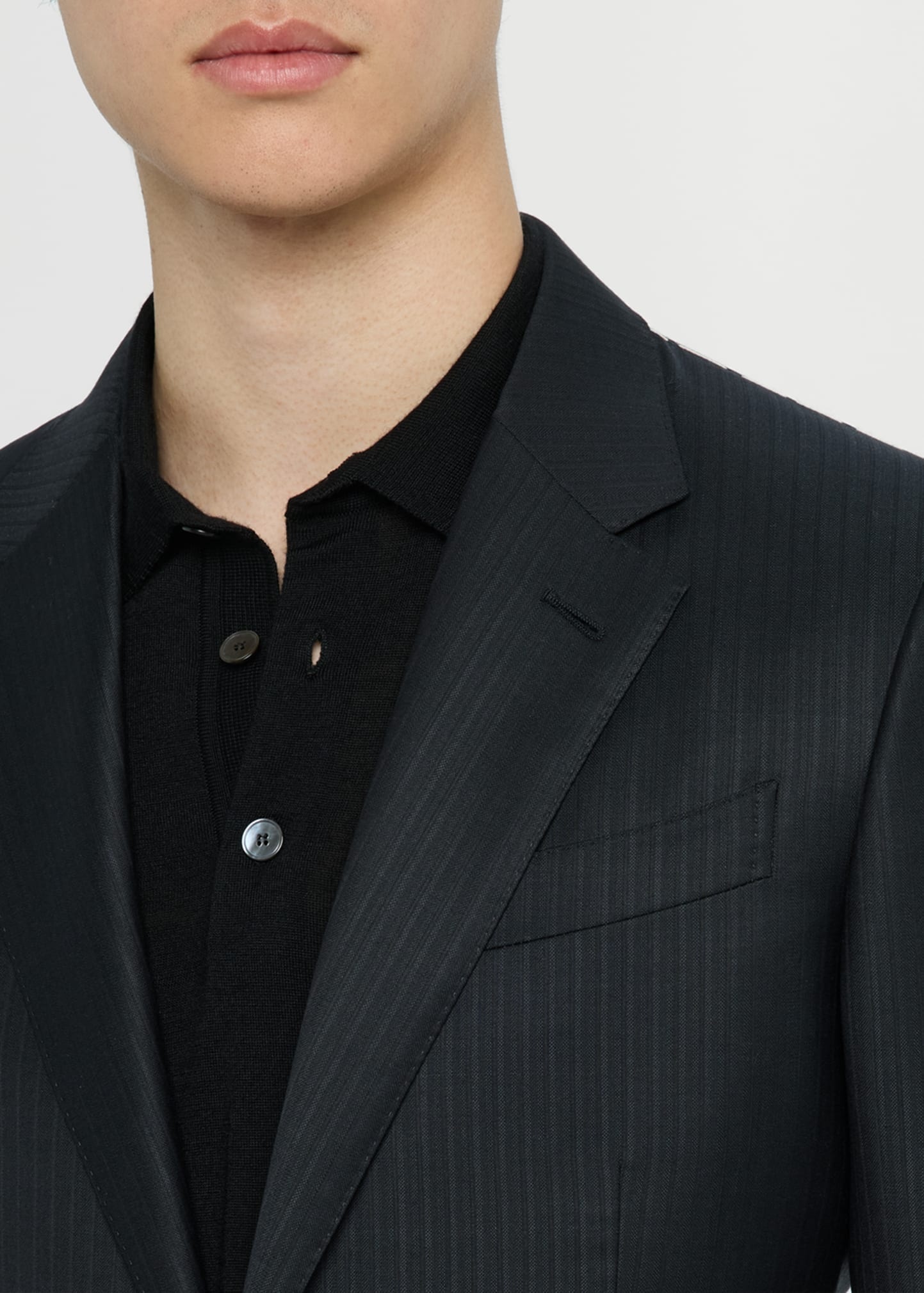 Men's Tonal Striped Wool Suit - 5
