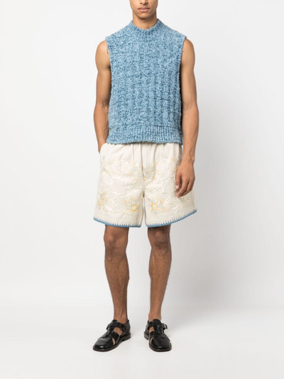 BODE Crochet Ladderwork cotton shorts outlook