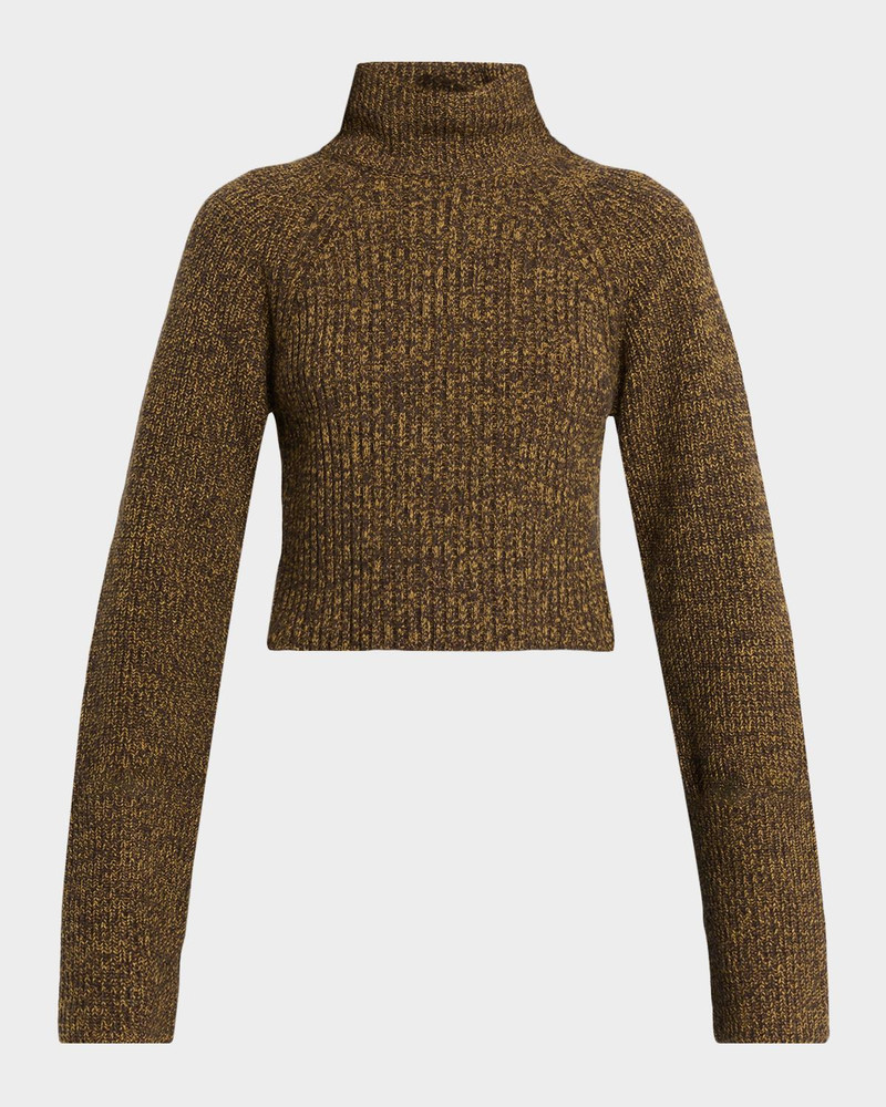 Elba Turtleneck Rib Knit Wool Sweater 1