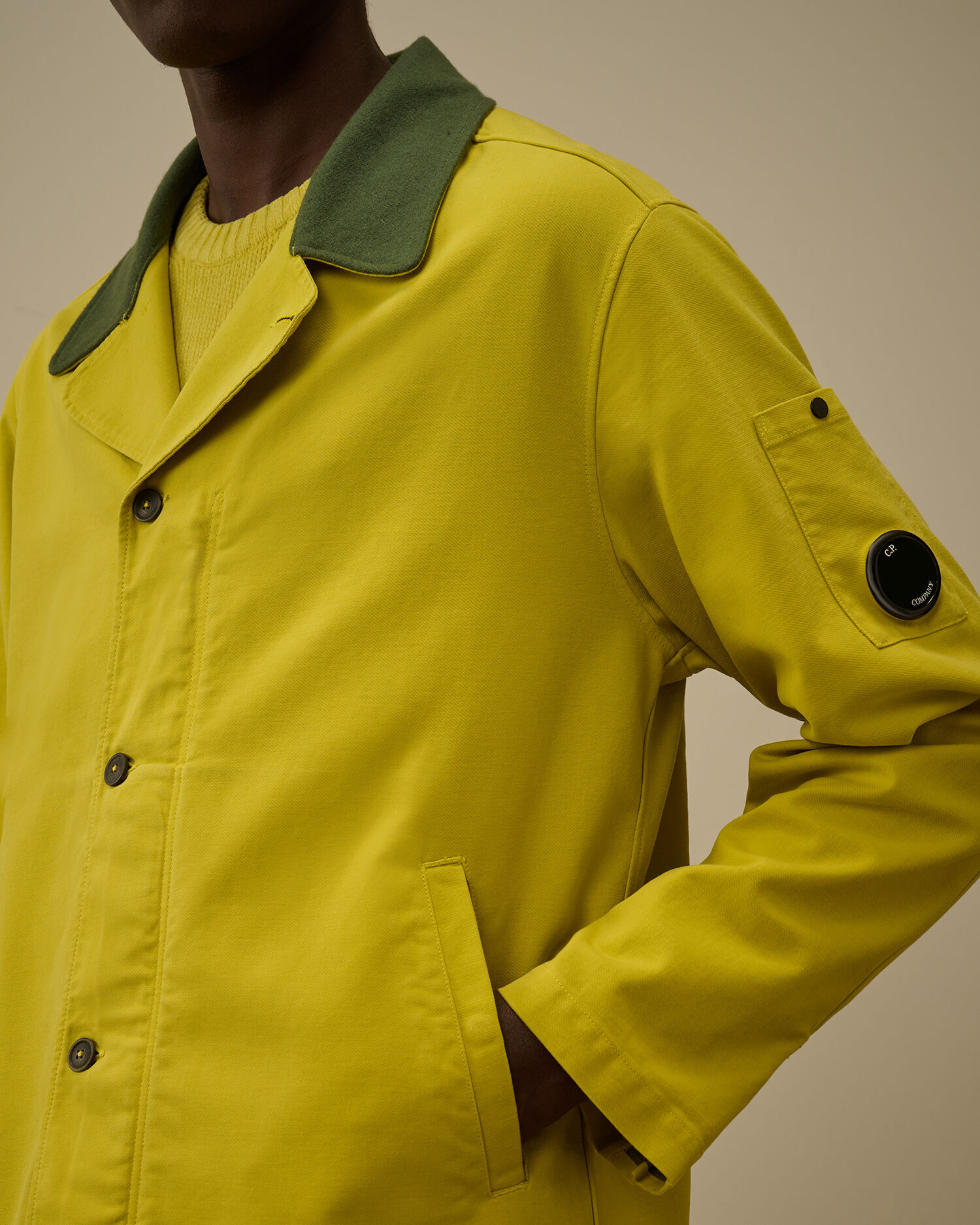Cotton/Nylon Double Satin Lens Button Overshirt - 5