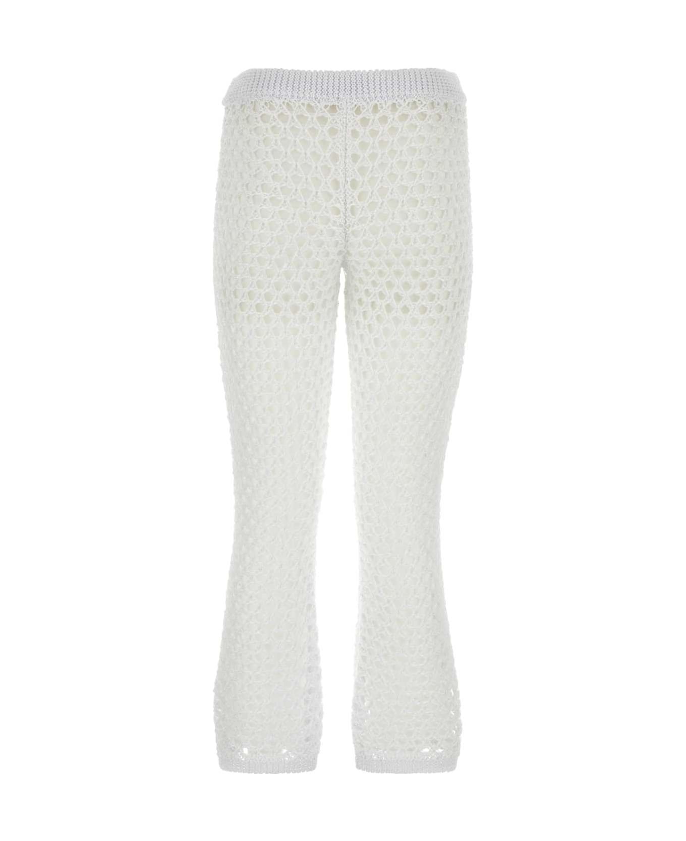 White Mesh Valentino Garavani Escape Pant - 2