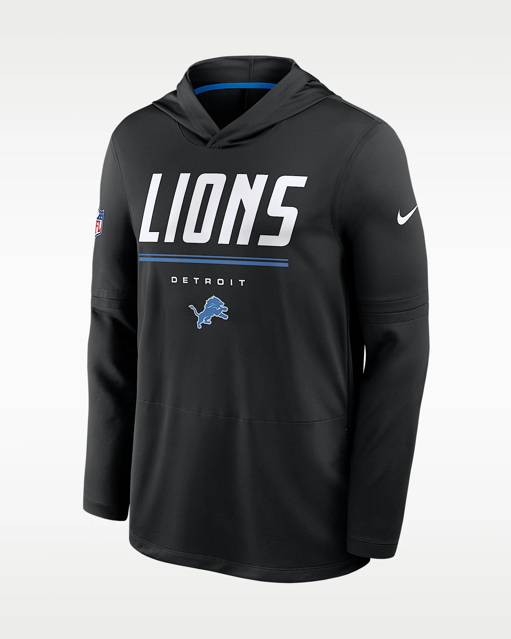 Detroit Lions Sideline Men's Nike Dri-FIT NFL Long-Sleeve Hooded Top - 1