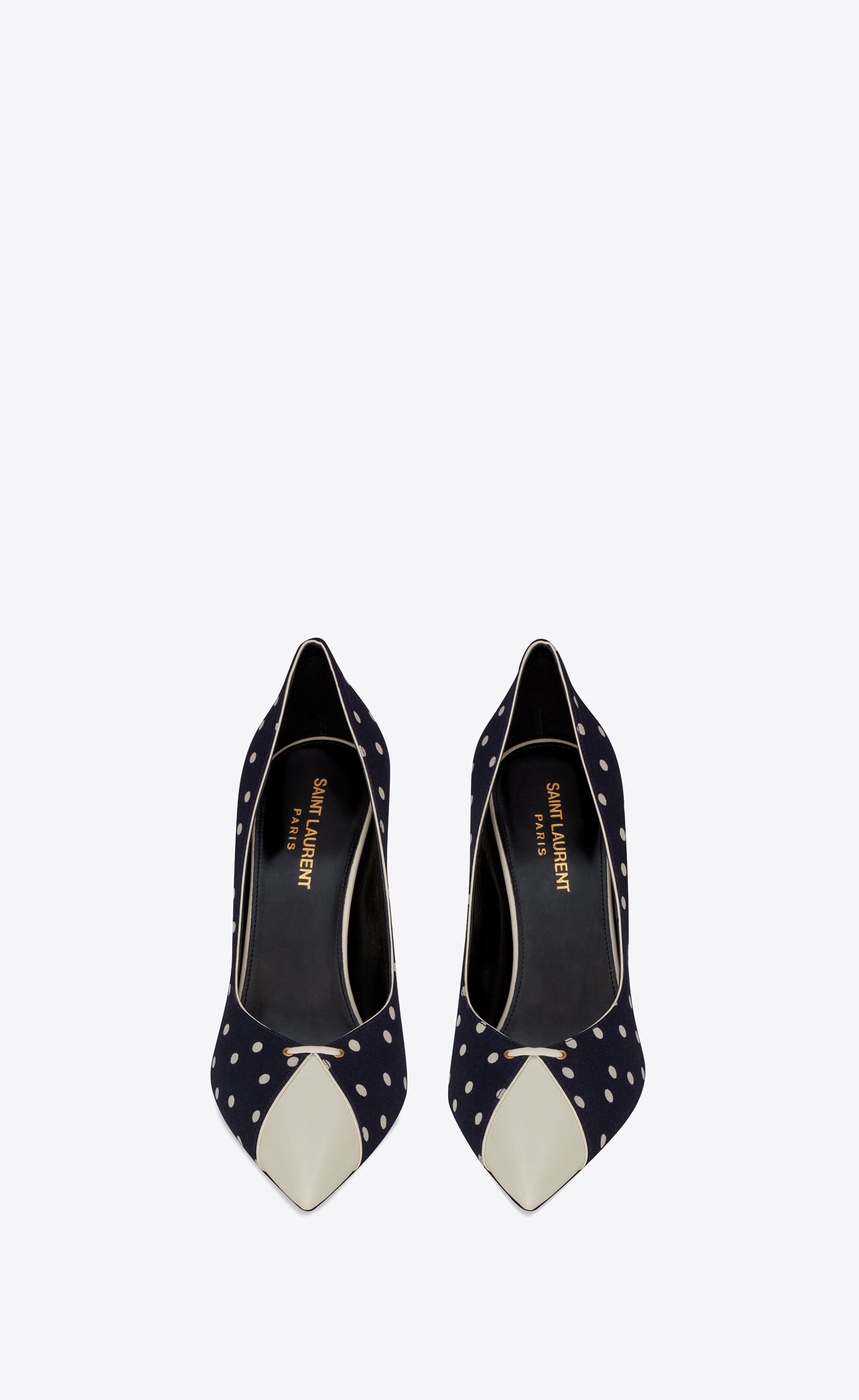 lola pumps in dotted canvas and smooth leather - 2