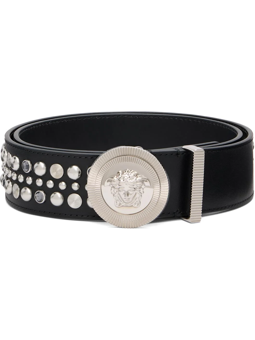 Black Medusa Biggie Leather Belt - 1
