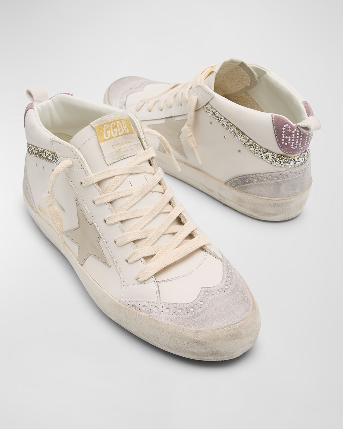 Midstar Glitter Leather Pearly Sneakers - 8
