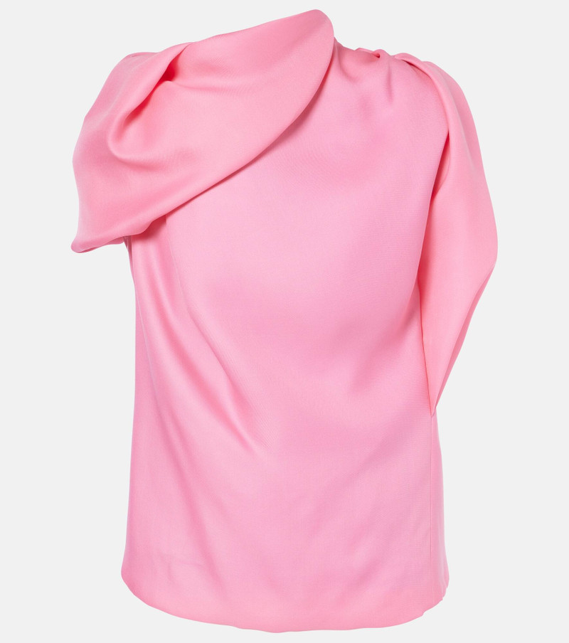 Draped silk satin top - 1