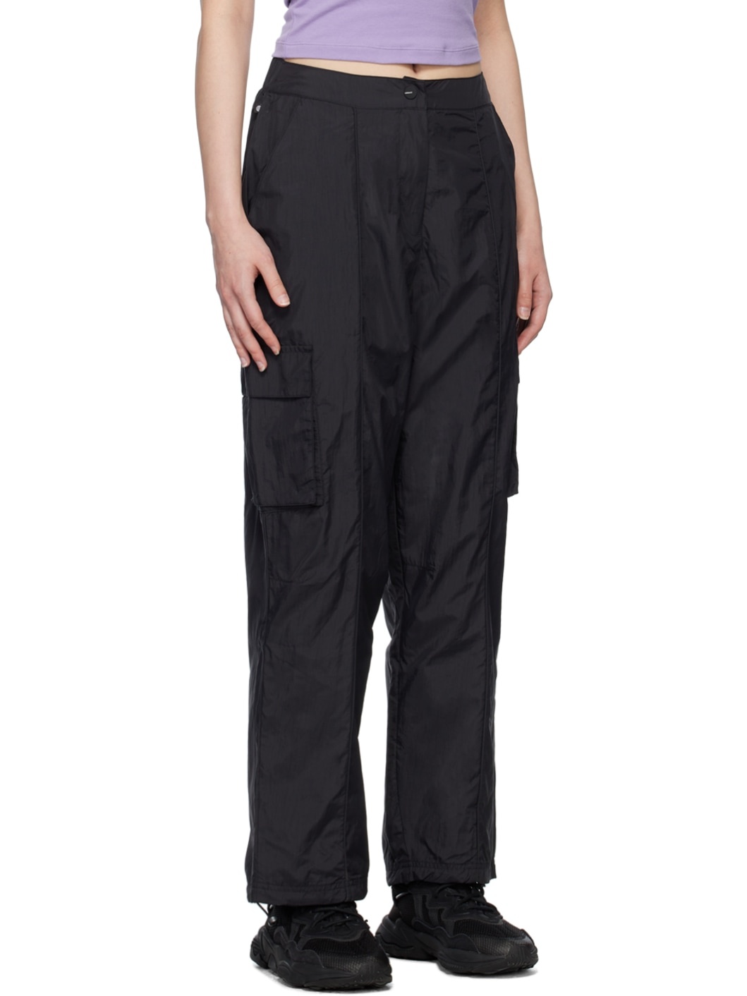 Black Premium Essentials Cargo Pants - 2