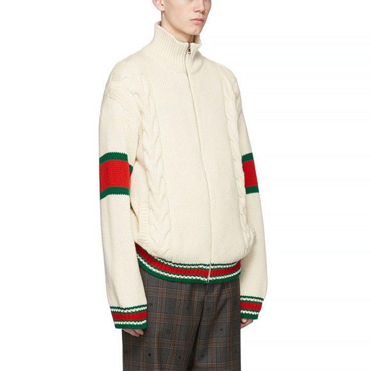 Gucci Twisted Bomber Jacket For Men Beige 599311-XKA32-9133 - 5