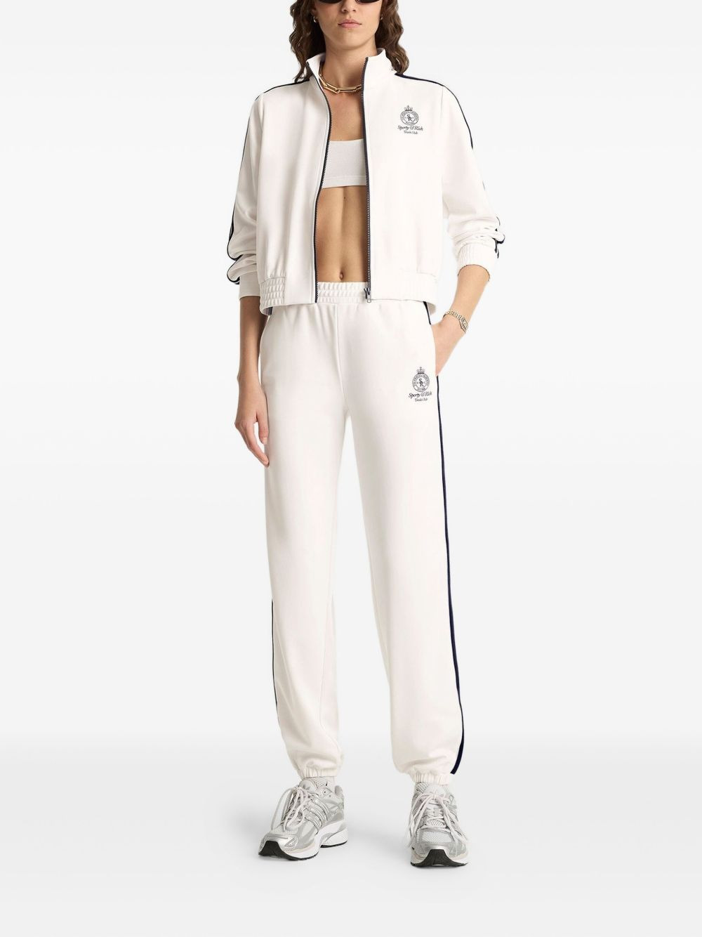 side-stripe logo-embroidered joggers - 2