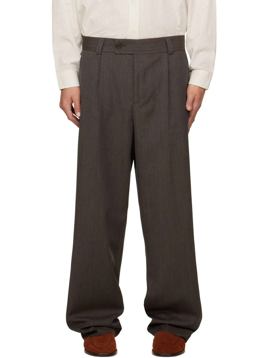 Taupe Patch Trousers - 1