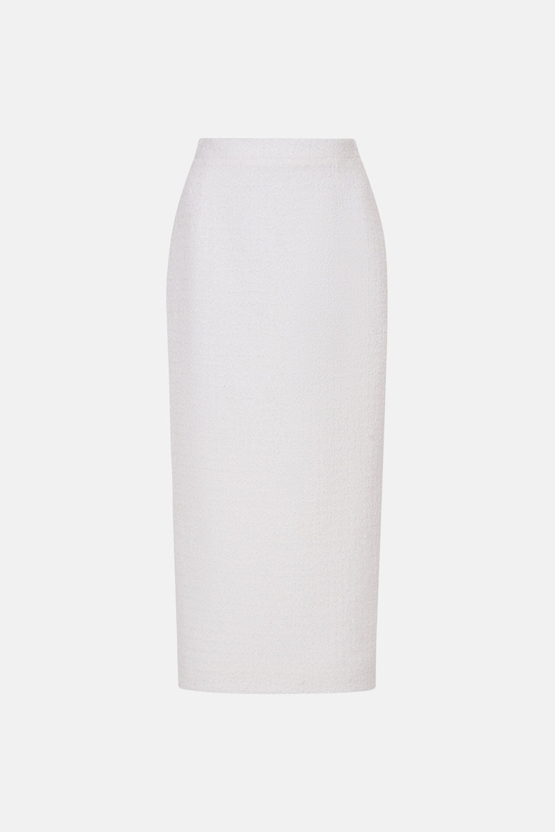 CHECKED TWEED BOUCLE MIDI SKIRT 1