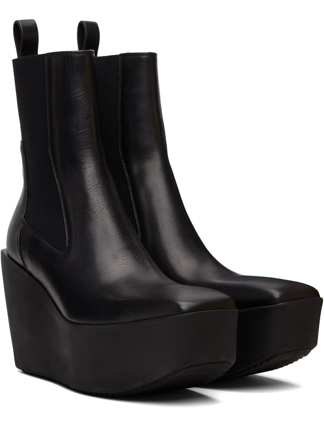 Black Concordians Sliver Platform Beatle Chelsea Boots - 4