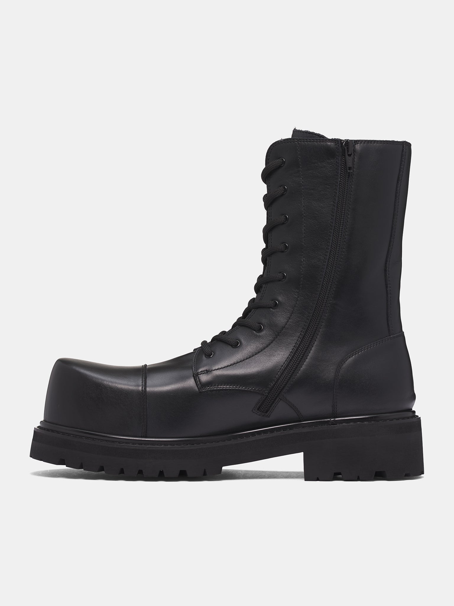 Black Stomp Combat Boots - 3