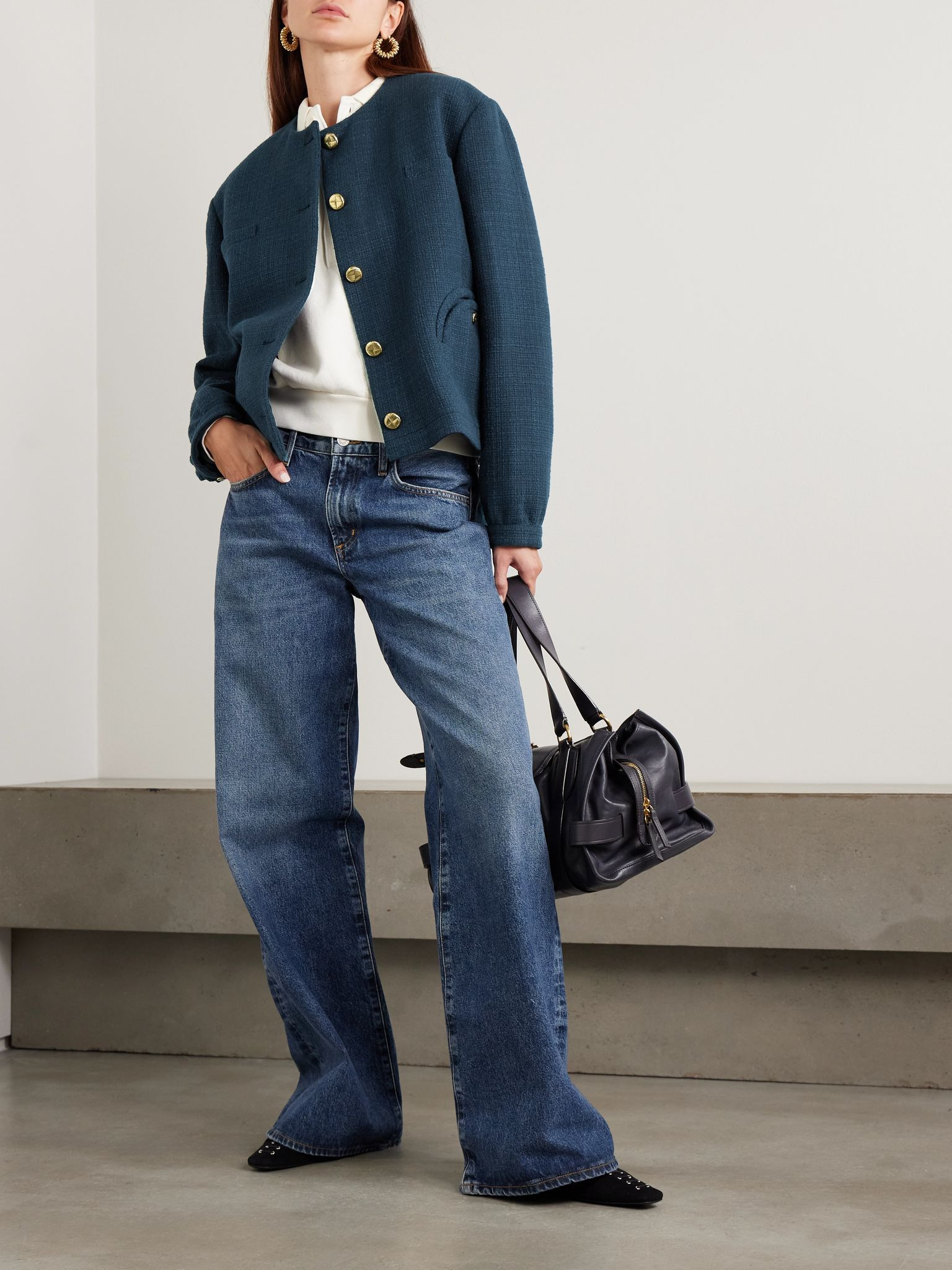 Missy Gliss cotton-blend jacket Navy - 2