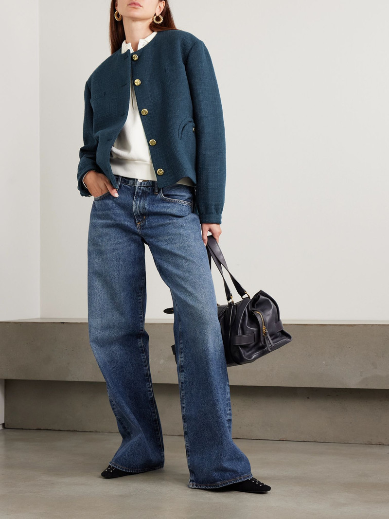 BLAZÉ MILANO Missy Gliss cotton-blend jacket Navy outlook