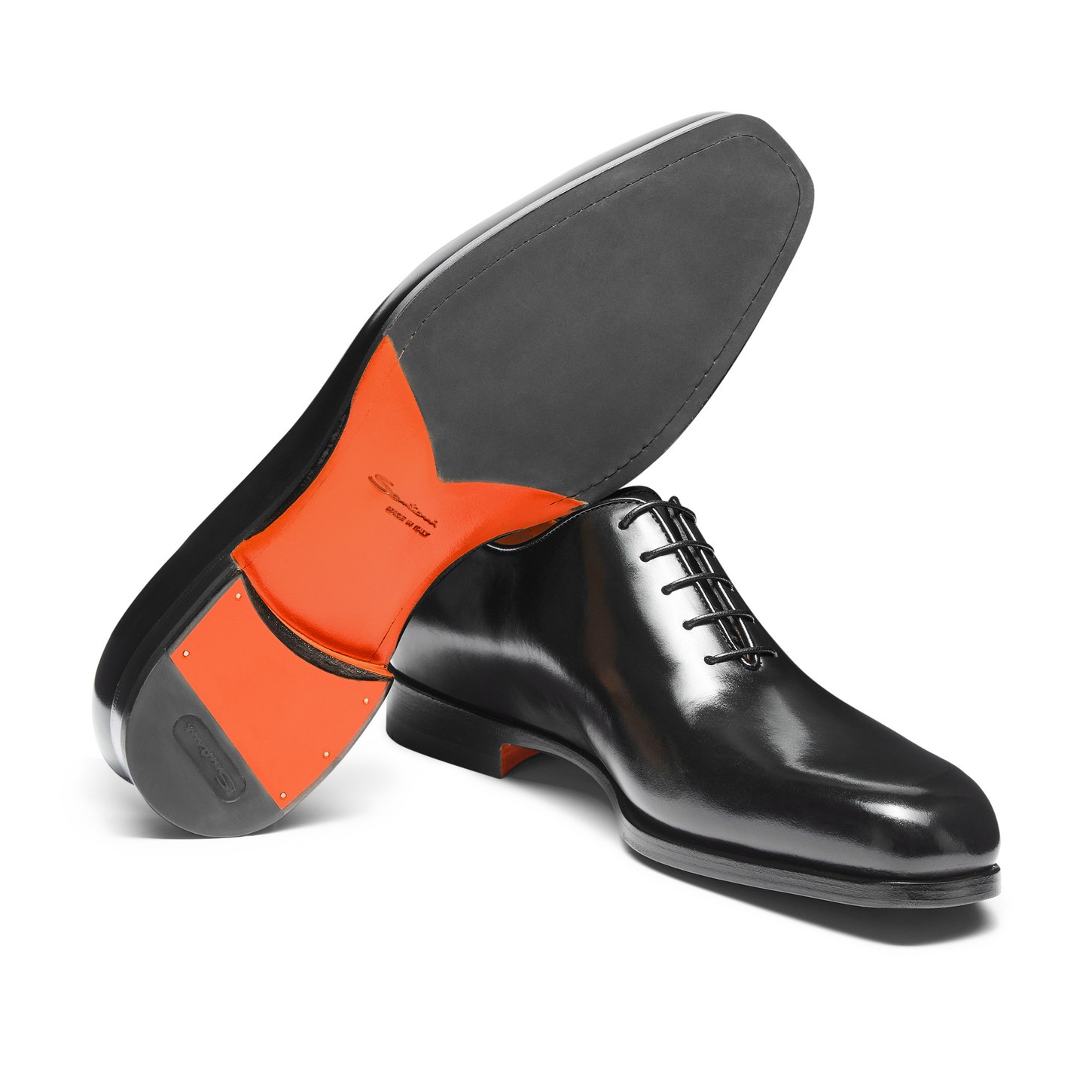 Men's black leather Oxford shoe - 4
