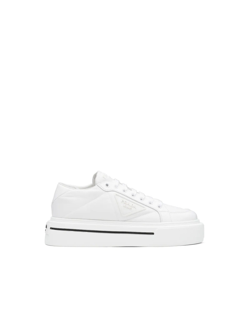 Prada Macro Re-Nylon and brushed leather sneakers 1