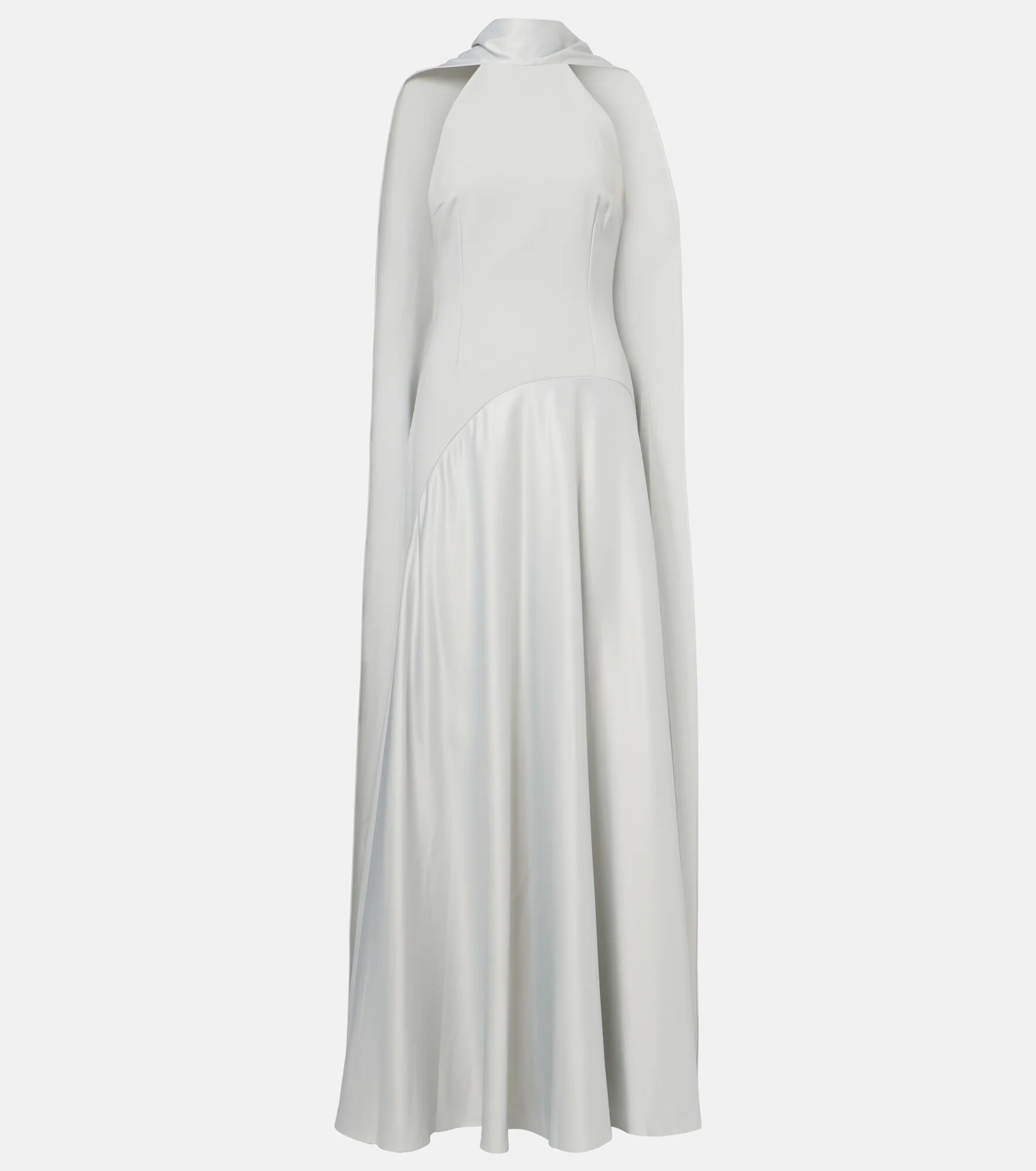 Cece halterneck crêpe and satin gown - 1