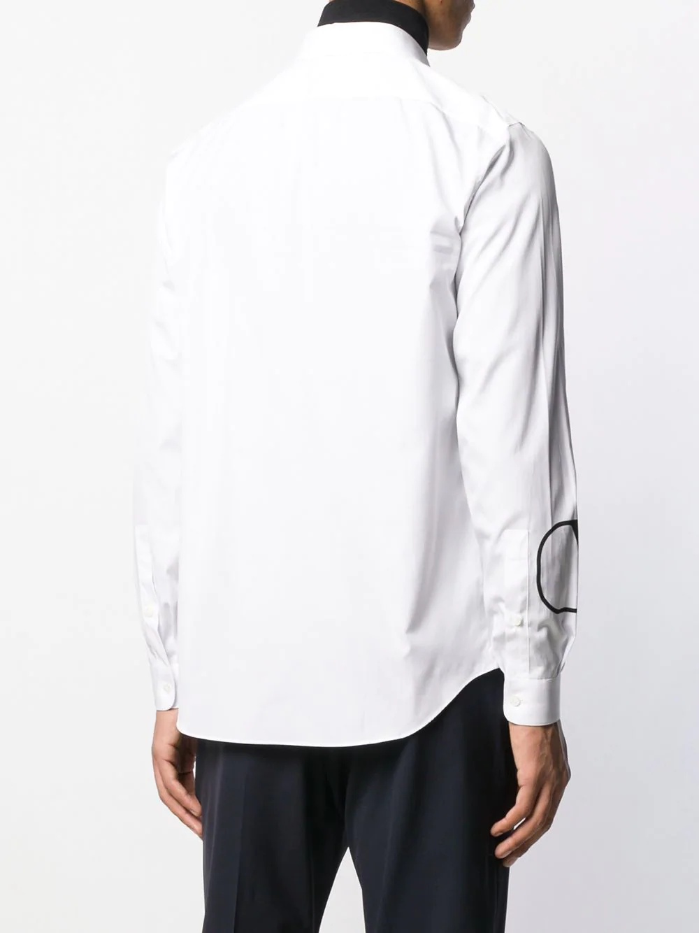 small logo print curved hem shirt - 4