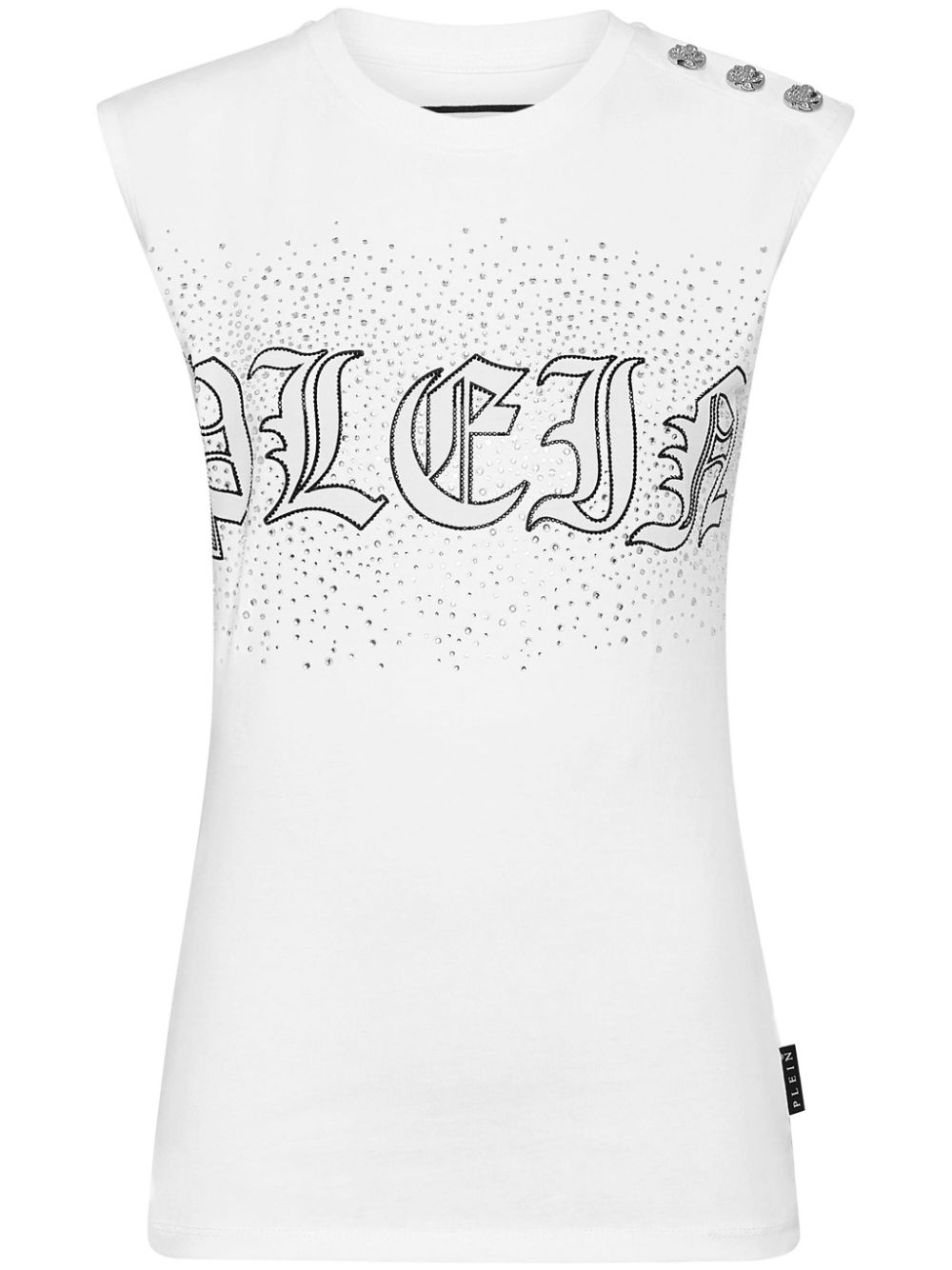 crystal-embellished cotton tank top - 1